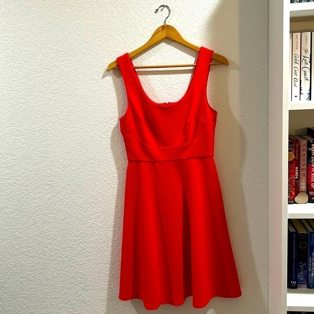 DM COLLECTION Dresses | Bright Red Orange Strapless Midi Dress | Size 10